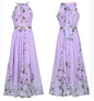 Furrzy Sleeveless Floral Maxi Dress with Halter Neck Boho Style