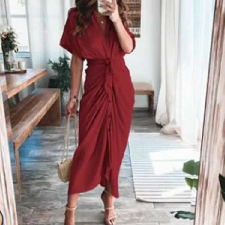 Furrzy Summer Short Sleeve Floral Maxi Dress for Women