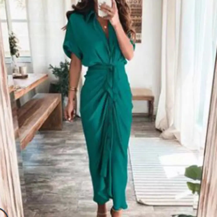 Furrzy Summer Short Sleeve Floral Maxi Dress for Women