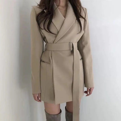 Furrzy Chic Retro Spring Autumn Women's Casual Blazer Jacket