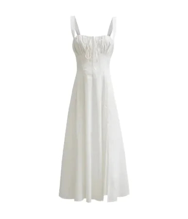 Lace-Up Midi Slip Dress