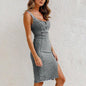 Furrzy U-Neck Denim Dress