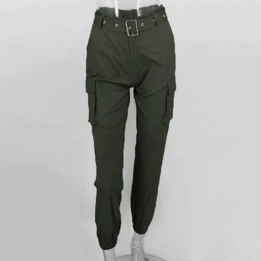 Furrzy High Waist Tight-Fitting Cargo Trousers for Women