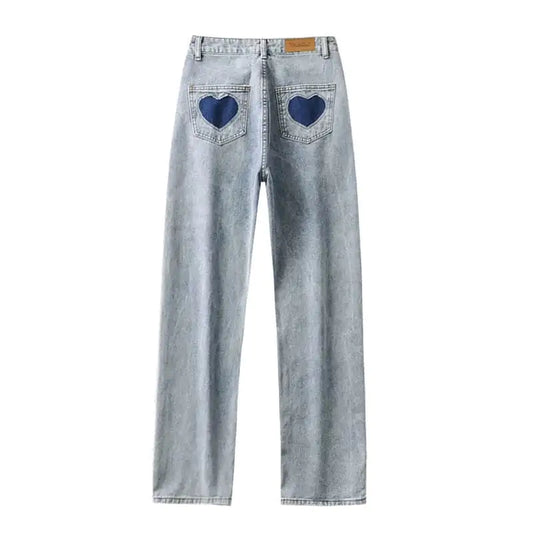 Furrzy High Waist Loose Slim Straight Wide Leg Pants