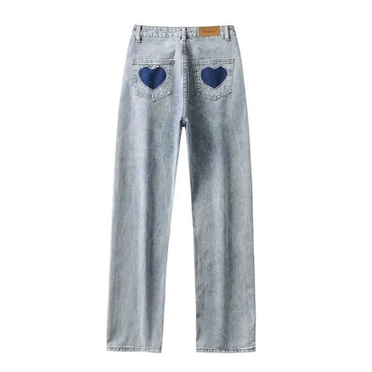 Furrzy High Waist Loose Slim Straight Wide Leg Pants