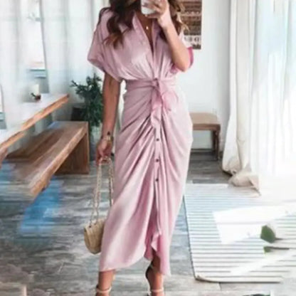 Furrzy Summer Short Sleeve Floral Maxi Dress for Women