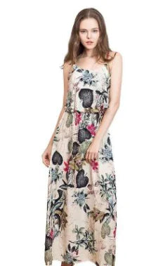 Furrzy Floral Ruffle Hem Maxi Dress for Women