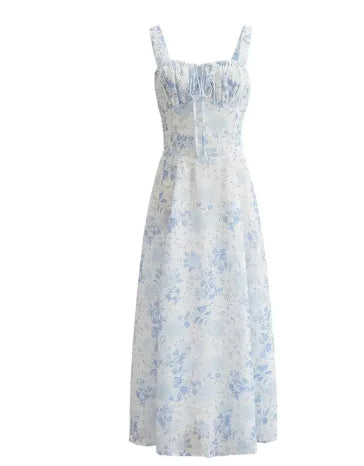Lace-Up Midi Slip Dress