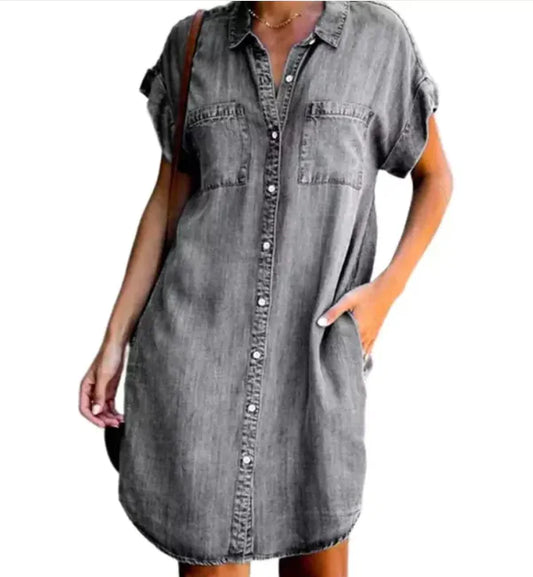 Furrzy Everyday Essential Denim T-Shirt Dress