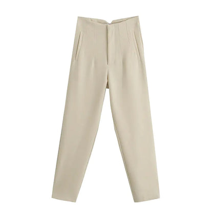 Furrzy Elegant High Waist Business Pencil Trousers for Women