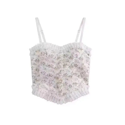 Furrzy Floral Beaded Tube Top for Women - Versatile Wear