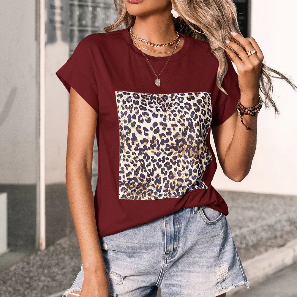 Furrzy Women's Oversized Leopard Print T-Shirt