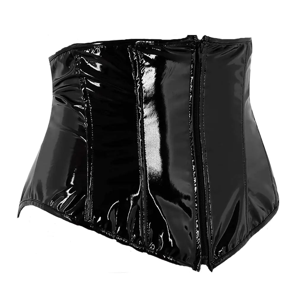 Furrzy Sexy Short PU Leather Waist Clip Corset for Women