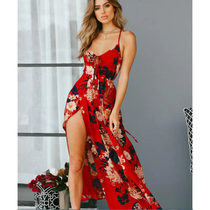 Furrzy Cross-Border Floral Maxi Dress for Women