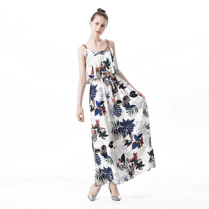Furrzy Floral Ruffle Hem Maxi Dress for Women
