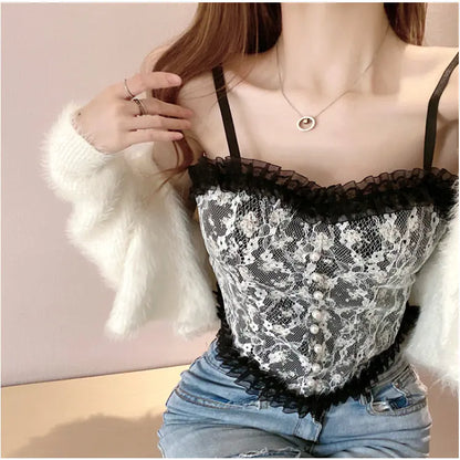 Furrzy Floral Beaded Tube Top for Women - Versatile Wear