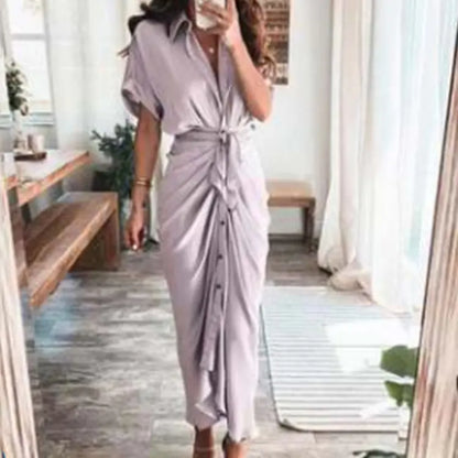 Furrzy Summer Short Sleeve Floral Maxi Dress for Women