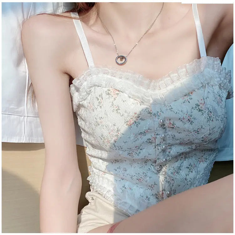 Furrzy Floral Beaded Tube Top for Women - Versatile Wear