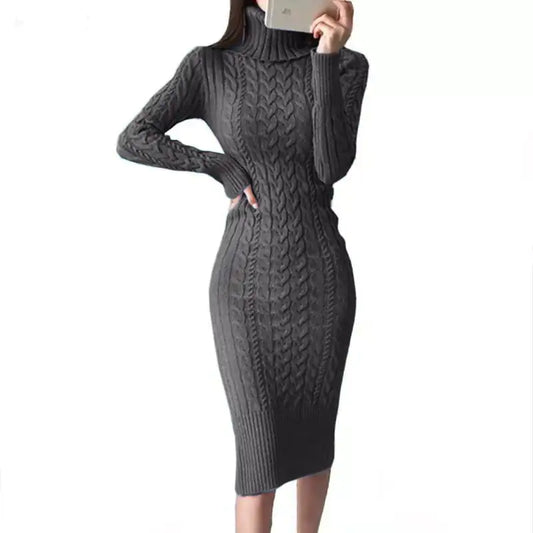 Furrzy Slim Fit Wrap Knitted Dress for a Chic Look