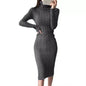Furrzy Slim Fit Wrap Knitted Dress for a Chic Look