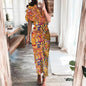 Furrzy Summer Short Sleeve Floral Maxi Dress for Women