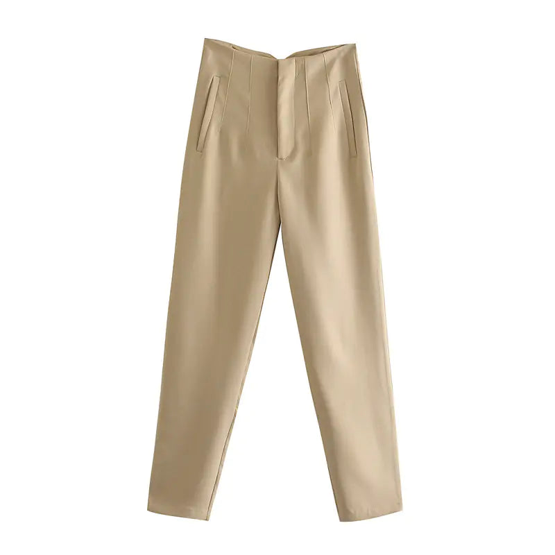 Furrzy Elegant High Waist Business Pencil Trousers for Women