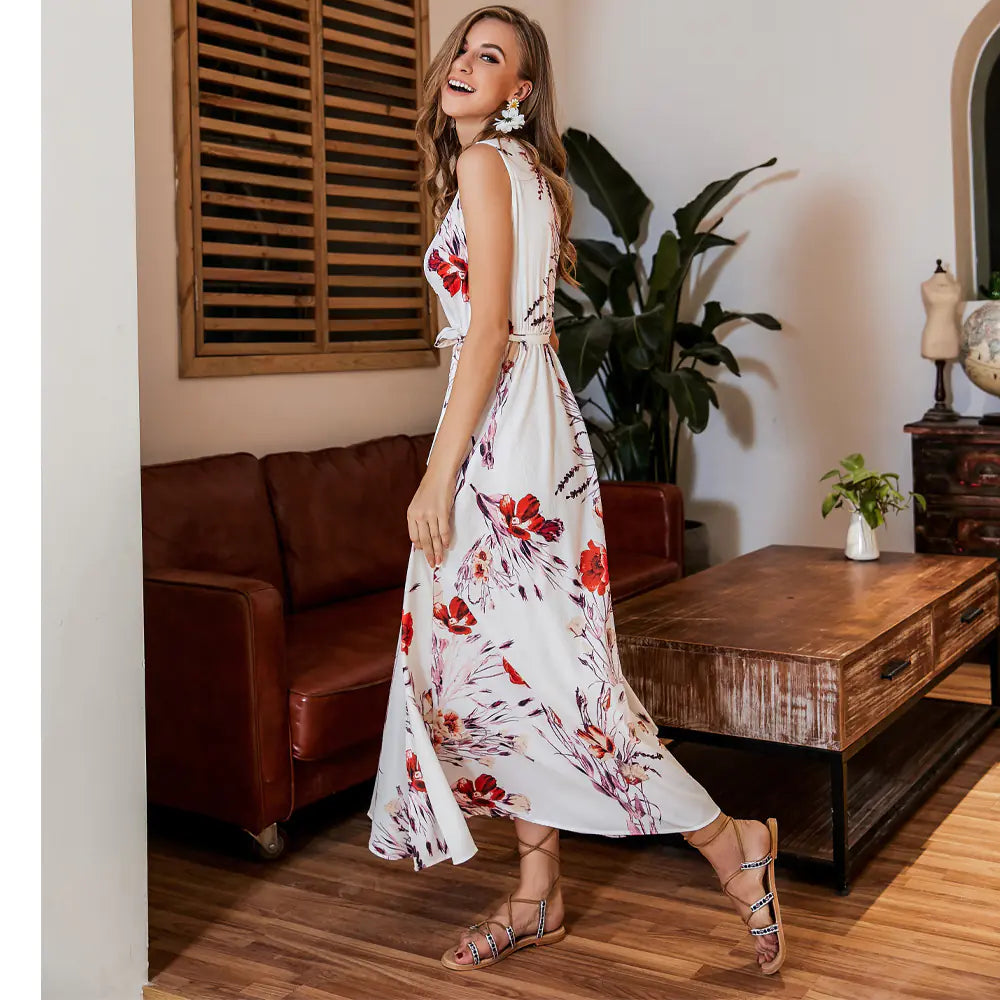 Furrzy Bohemian Print Dress for Women - Beachwear Dress