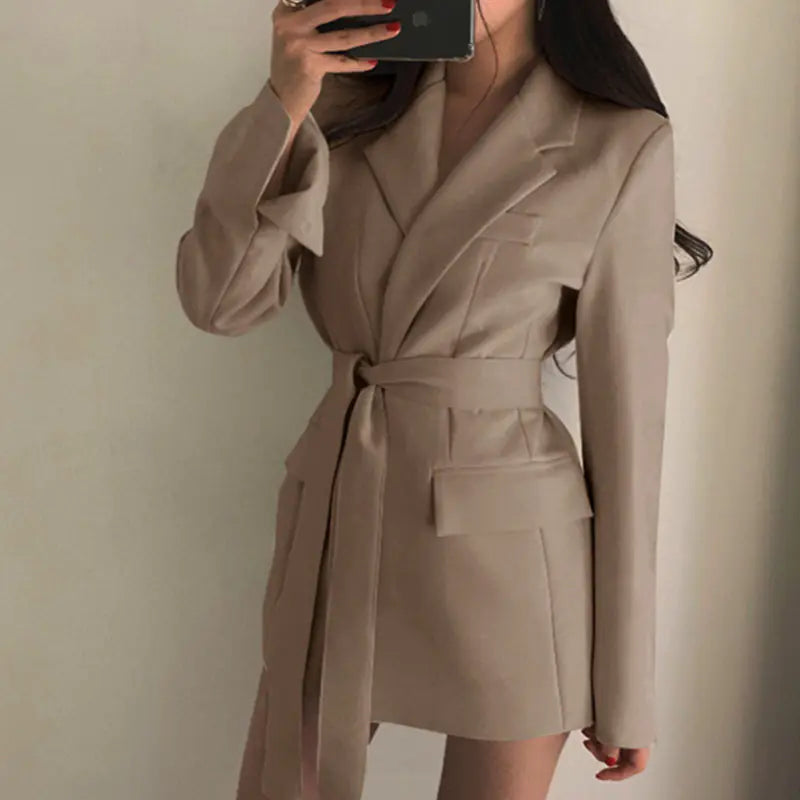 Furrzy Chic Retro Spring Autumn Women's Casual Blazer Jacket