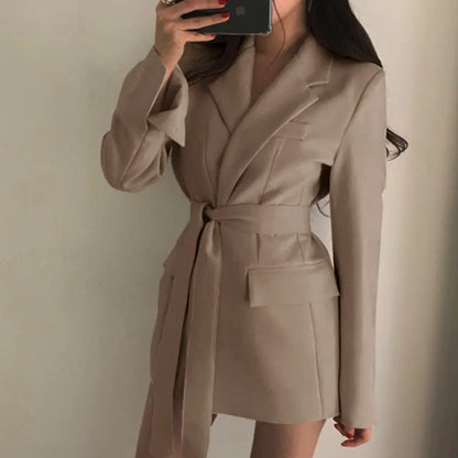 Furrzy Chic Retro Spring Autumn Women's Casual Blazer Jacket