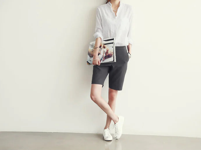Furrzy Linen Shirt, Casual Loose Thin Cotton-Linen Top