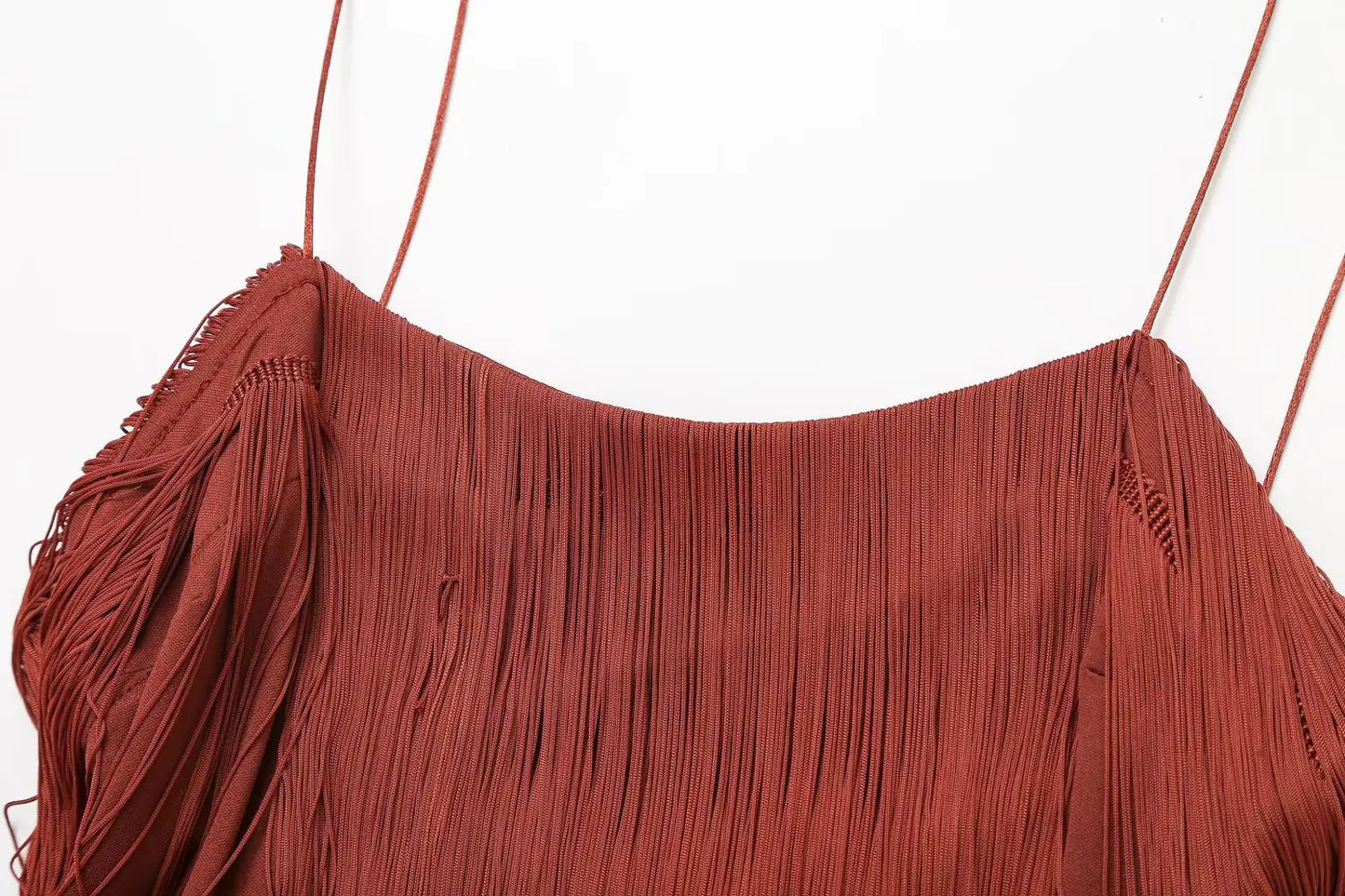 Furrzy Summer Women's Bohemian Fringe Maxi Dress