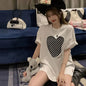 Furrzy Korean Plaid Oversized T-Shirt Two-Piece Set for Women