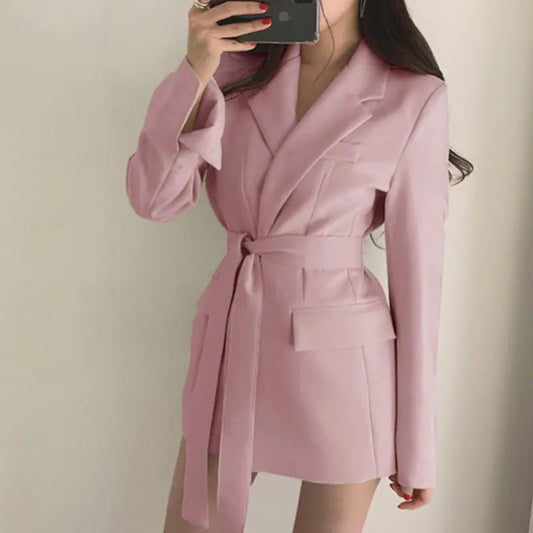 Furrzy Chic Retro Spring Autumn Women's Casual Blazer Jacket