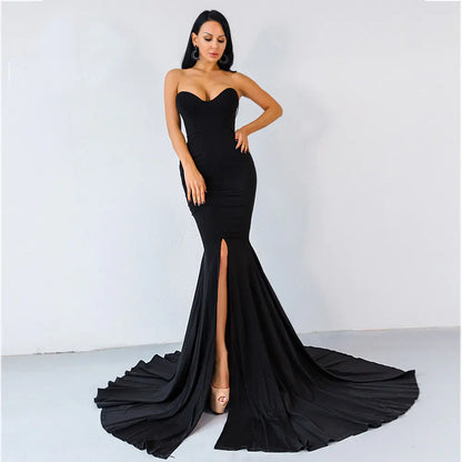 Elegant Off-Shoulder Solid Color Maxi Dress with Slit