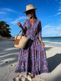 Furrzy Bohemian Style V-Neck Floral Maxi Dress for Women