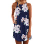 Furrzy Leaf Print Sleeveless Bohemian Dress
