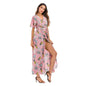 Furrzy Summer Women's Floral V-Neck Maxi Dress