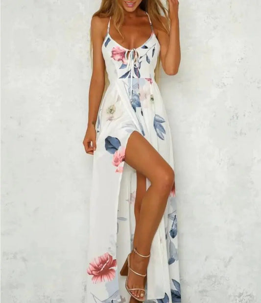 Furrzy Cross-Border Floral Maxi Dress for Women