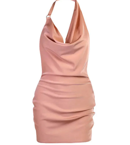 Furrzy Satin Slip Dress with Adjustable Drawstring