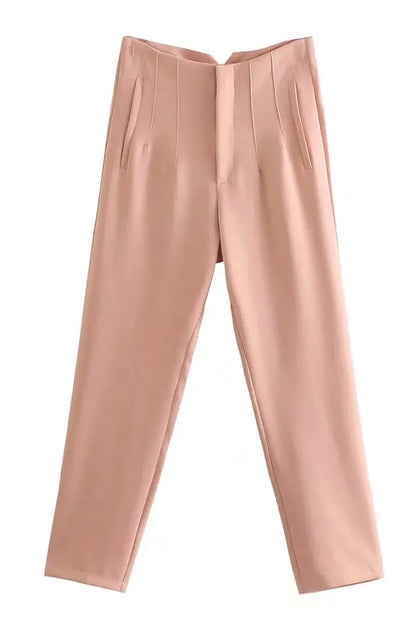 Furrzy Elegant High Waist Business Pencil Trousers for Women