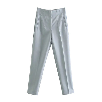 Furrzy Elegant High Waist Business Pencil Trousers for Women