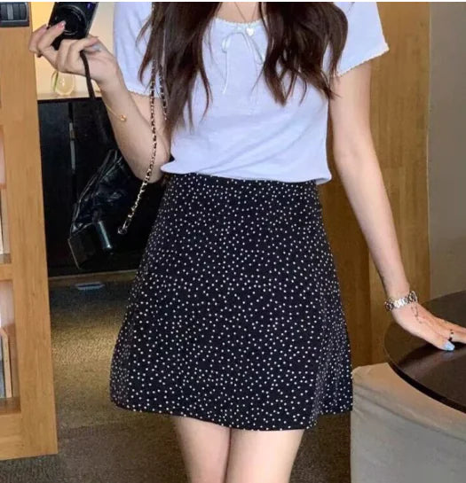 Furrzy Summer Polka Dot Mini Skirt