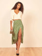 Furrzy Polka Dot High Waist Stretch A-Line Skirt for Women