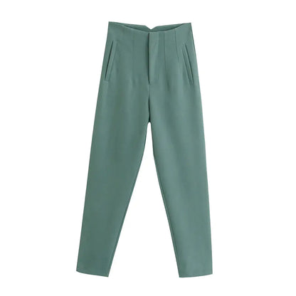 Furrzy Elegant High Waist Business Pencil Trousers for Women