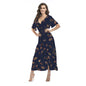 Furrzy Summer Women's Floral V-Neck Maxi Dress