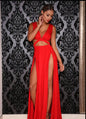 Sexy Deep V Slit Maxi Dress
