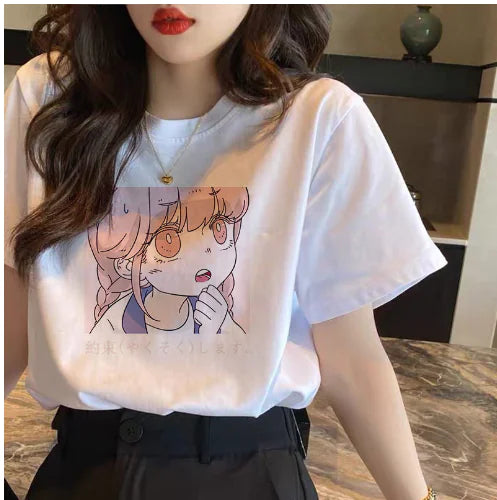 Furrzy Curly Bear Oversized White T-Shirt for Women