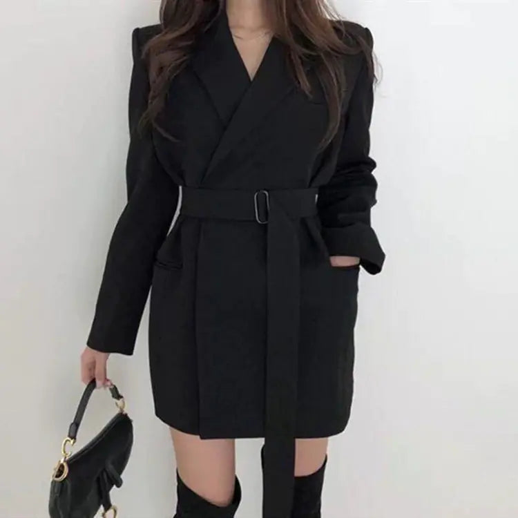 Furrzy Chic Retro Spring Autumn Women's Casual Blazer Jacket