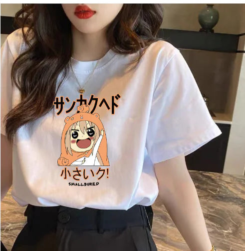 Furrzy Curly Bear Oversized White T-Shirt for Women