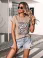 Furrzy Women's Oversized Leopard Print T-Shirt